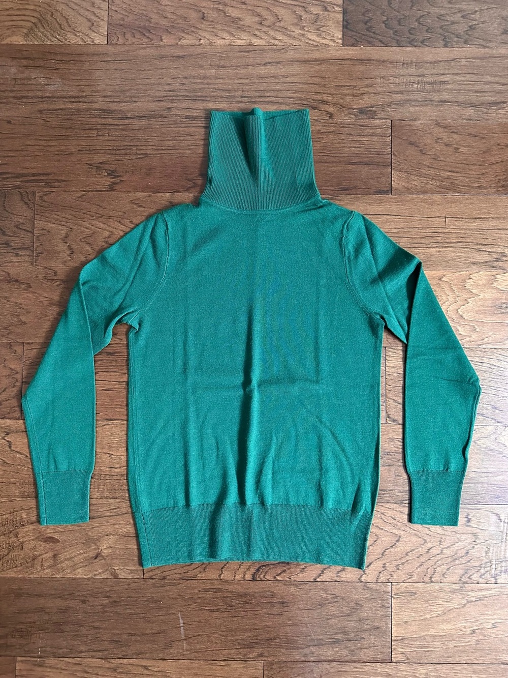 NWOT J. Crew Factory Merino Wool Green Turtleneck Sweater